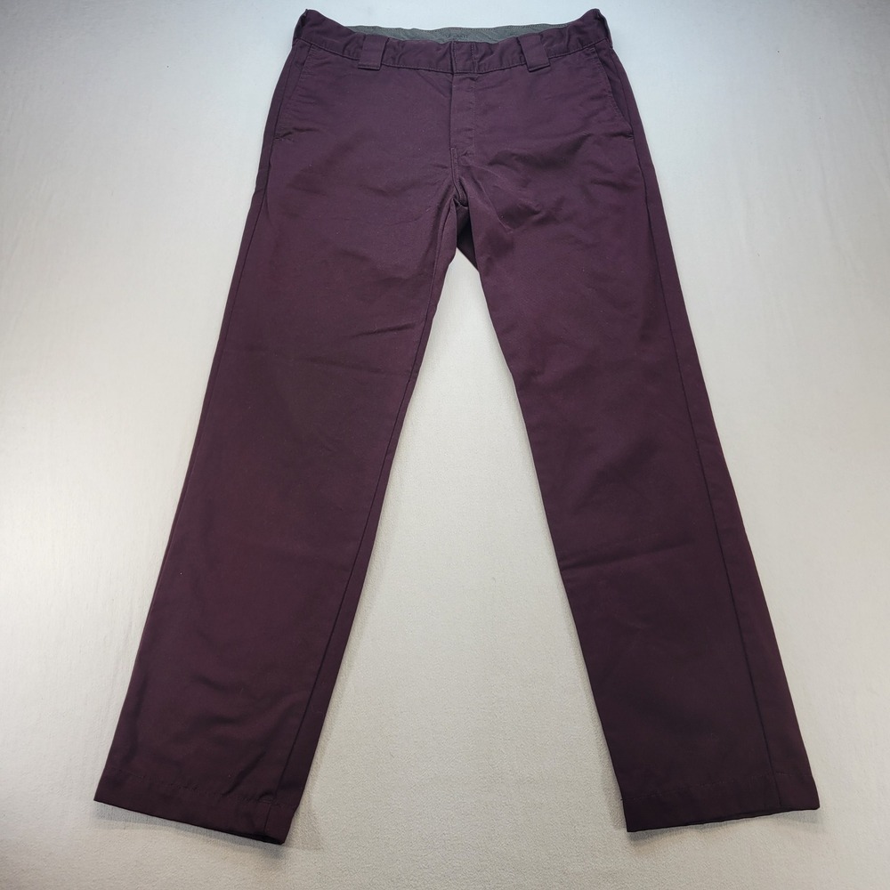 Carhartt WIP Sid Pants Mens 33x32 Burgundy Wine Workwear Twill Trousers